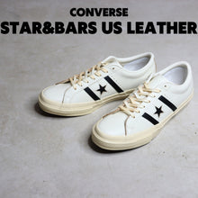 画像をギャラリービューアに読み込む, ンバース CONVERSE スニーカー スター&amp;バーズ US レザー STAR&amp;BARS US LEATHER ホワイト/ブラック 1SD903【GIOF】
