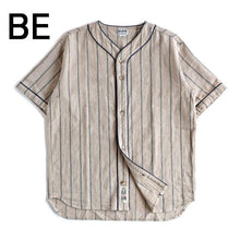 画像をギャラリービューアに読み込む, ヒューストン HOUSTON コットン リネン ストライプ ベースボール シャツ COTTON LINEN STRIPE BB SHIRT 41008［WA］【GIOI】
