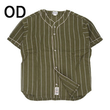 画像をギャラリービューアに読み込む, ヒューストン HOUSTON コットン リネン ストライプ ベースボール シャツ COTTON LINEN STRIPE BB SHIRT 41008［WA］【GIOI】
