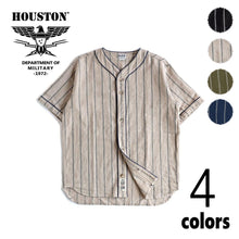 画像をギャラリービューアに読み込む, ヒューストン HOUSTON コットン リネン ストライプ ベースボール シャツ COTTON LINEN STRIPE BB SHIRT 41008［WA］【GIOI】
