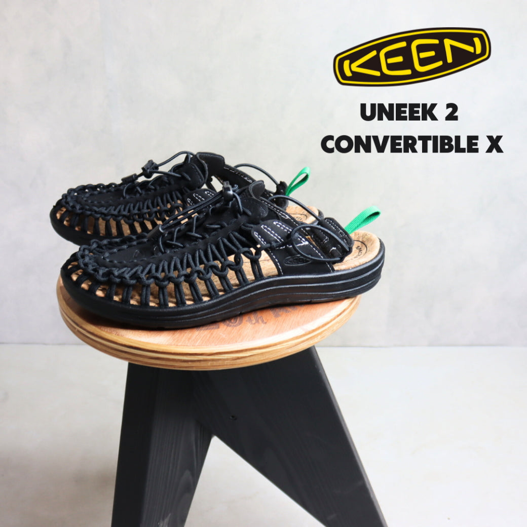 キーン KEEN ユニーク ツー コンバーチブルX UNEEK 2 CONVERTIBLE X ブラック/ジョリーグリーン 1028669 【GIOI】