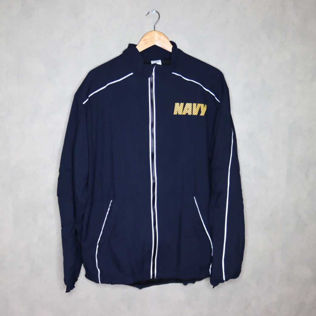 GI US NAVY PHYSICAL FITNESS JACKET アメリカ海軍 トレーニング ジャケット ネイビー UDW521［WA］【GIOH】